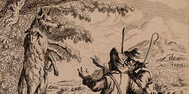 The Wolf in Sheep's Clothing by Francis Barlow 1687